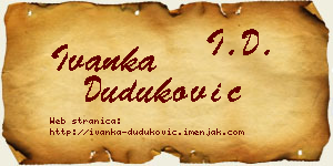 Ivanka Duduković vizit kartica